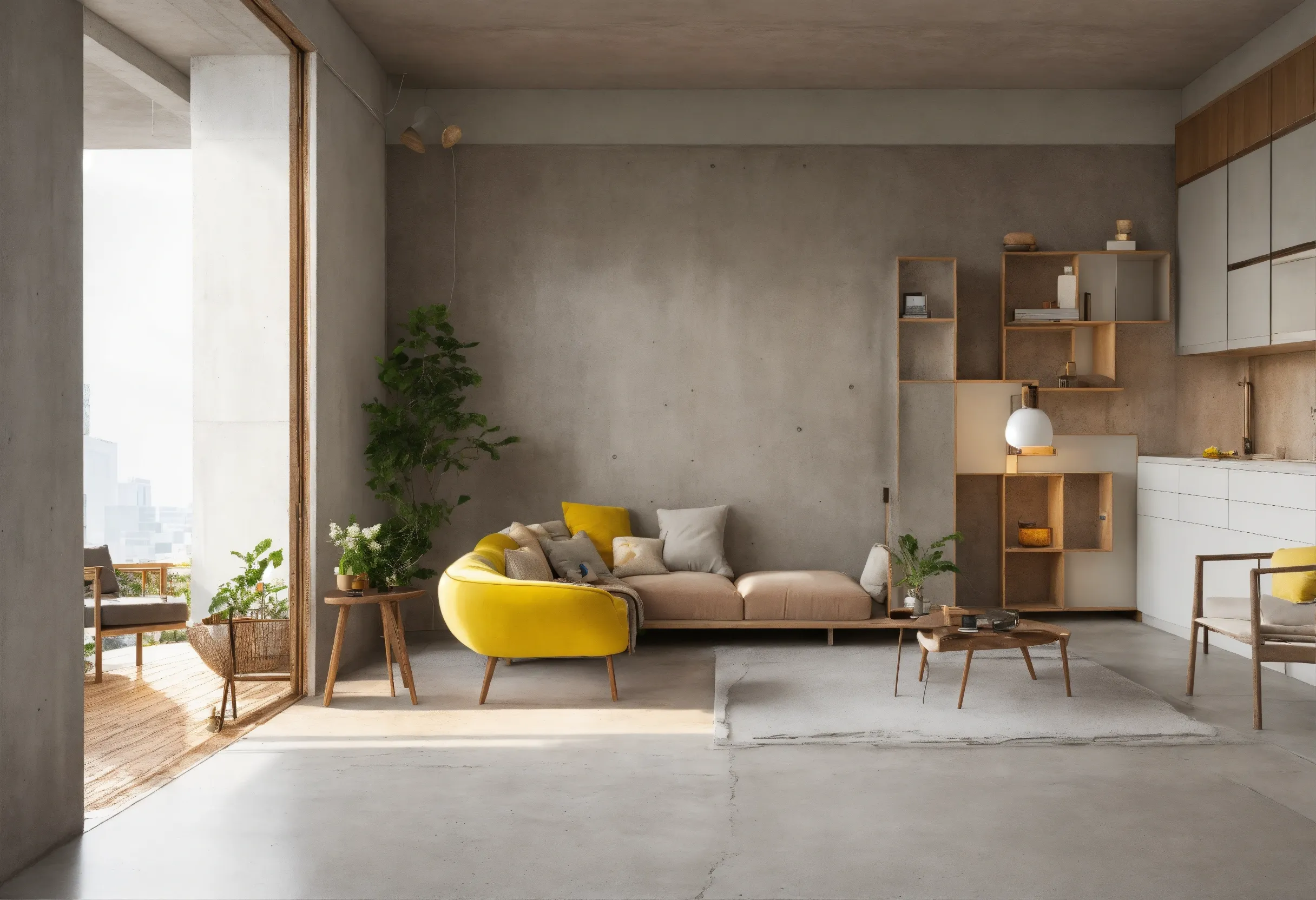 Minimalistische ruimte met zen-gevoel